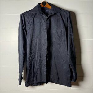 Notting Hill Men's Dress Shirt 40CM Chief Value Cotton, Black Long Sleeve